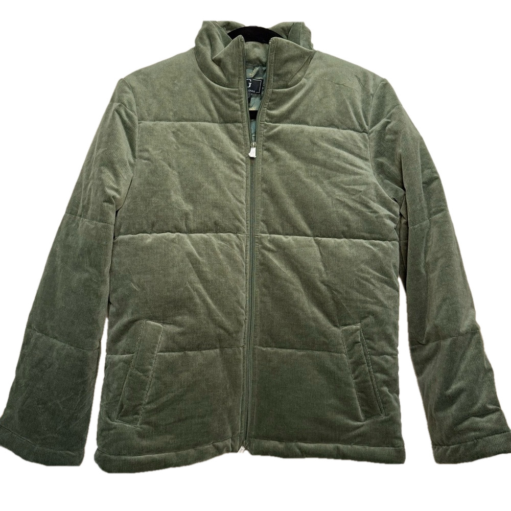 G by GIULIANA Women’s Size extra small olive corduroy double zipper puffer coat - Picture 2 of 6